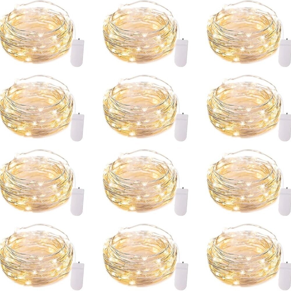 12 Pack LED Fairy Lights Battery Operated String Lights - 7ft 20LED Waterproof S